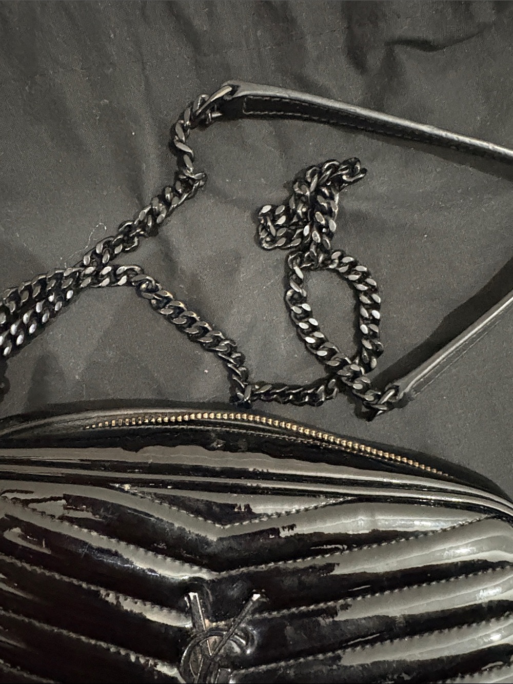 Saint Laurent Glossy Black Quilted Camera Crossbody - Picture 5 of 6